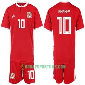 Koszulka Walia RAMSEY 10 Dziecięcy Domowe Stroje Piłkarskie 2018-2019 Krótki Rękaw